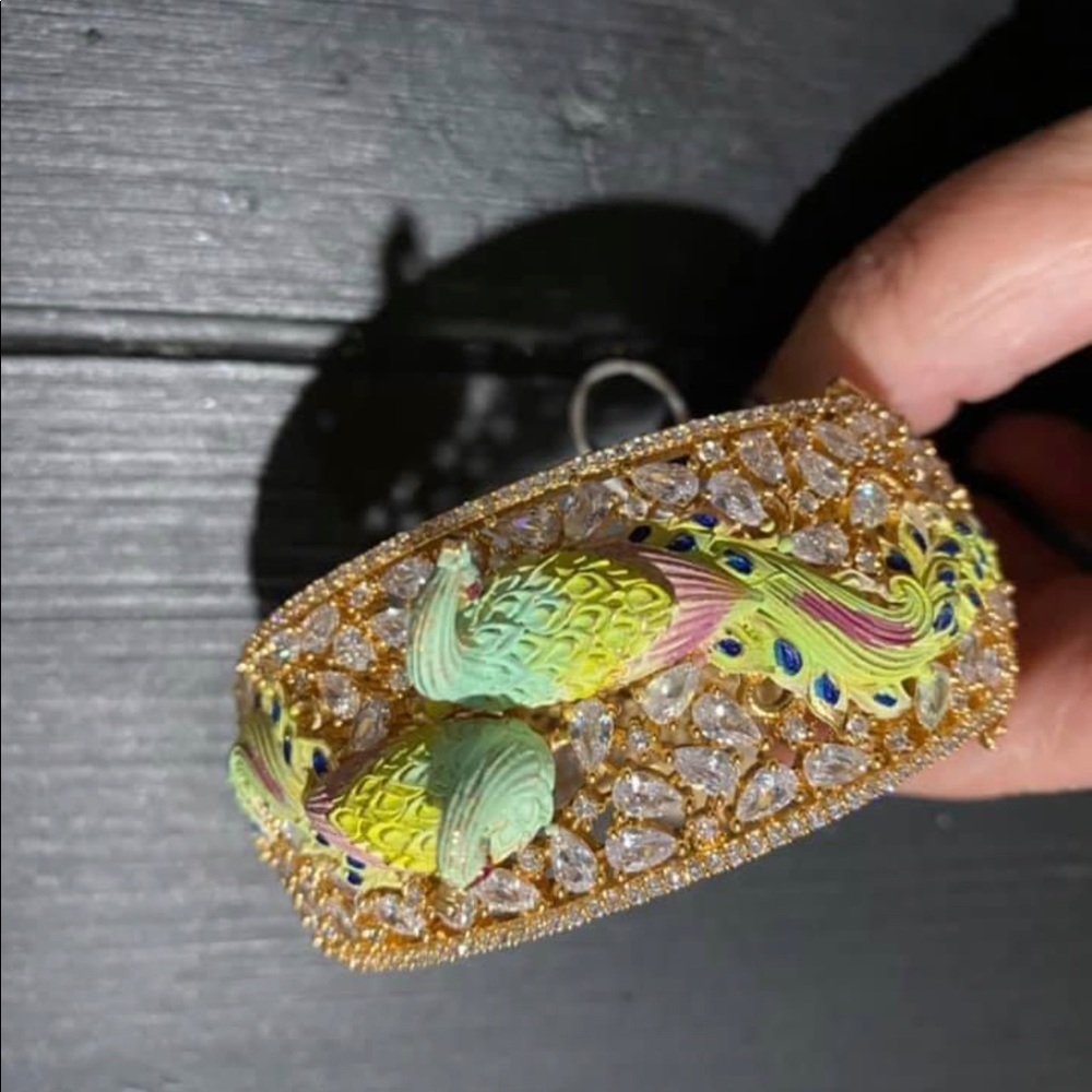 Gorgeous Openable Peacock Openable Bangle - image 2